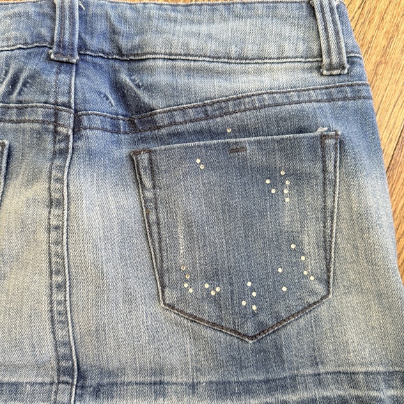 Truce Denim distressed rhinestone mini skirt - Picture 5 of 8